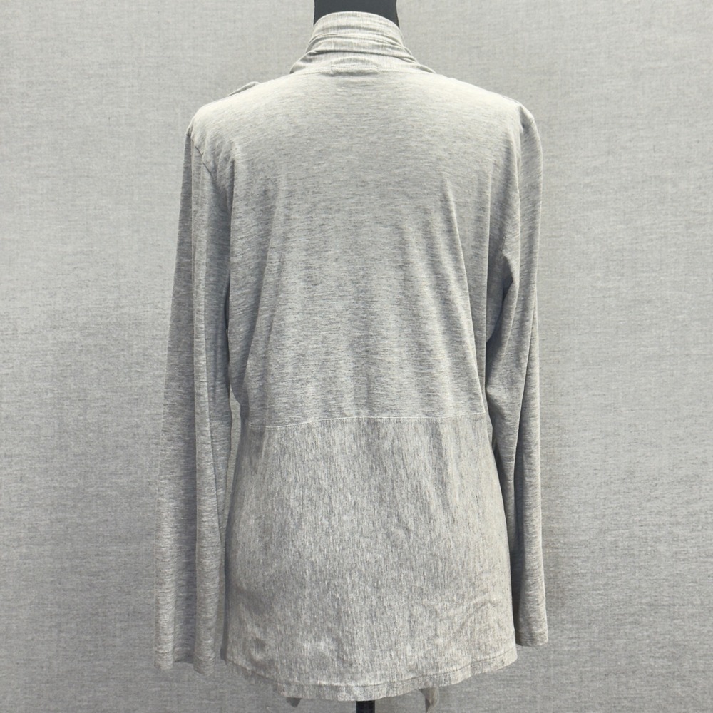 Elliott Lauren Gray Open Front Cardigan Rose Embellished‎ Long Sleeve Size L - Picture 5 of 11